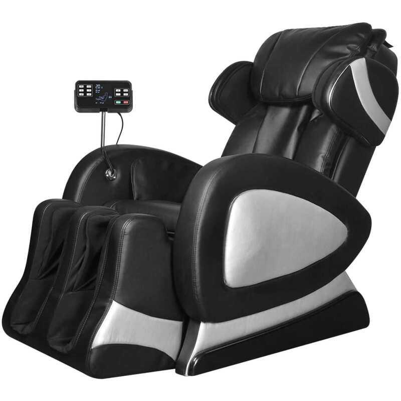 

vidaXL Massage Chair with Super Screen Black Faux Leather