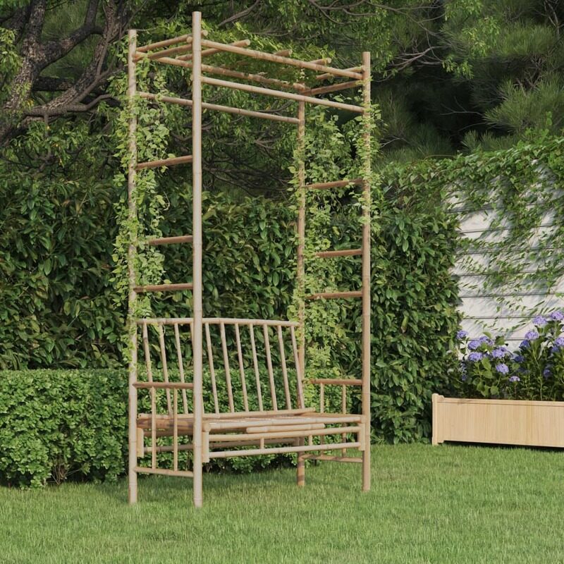 

vidaXL Garden Bench with Pergola 116 cm Bamboo