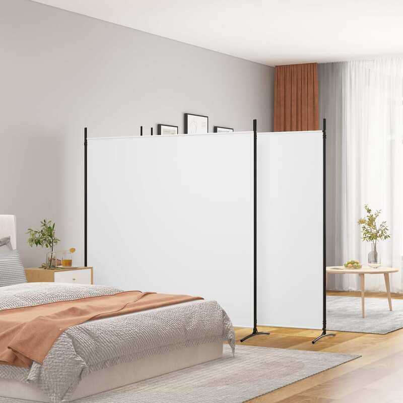 

vidaXL 4-Panel Room Divider White 698x180 cm Fabric