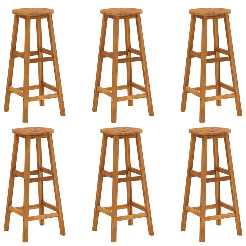 

vidaXL Bar Stools 6 pcs Solid Acacia Wood