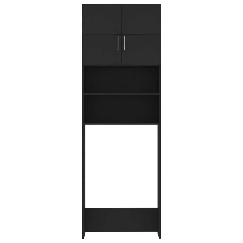 vidaXL Washing Machine Cabinet Black 64x25.5x190 cm Engineered Wood