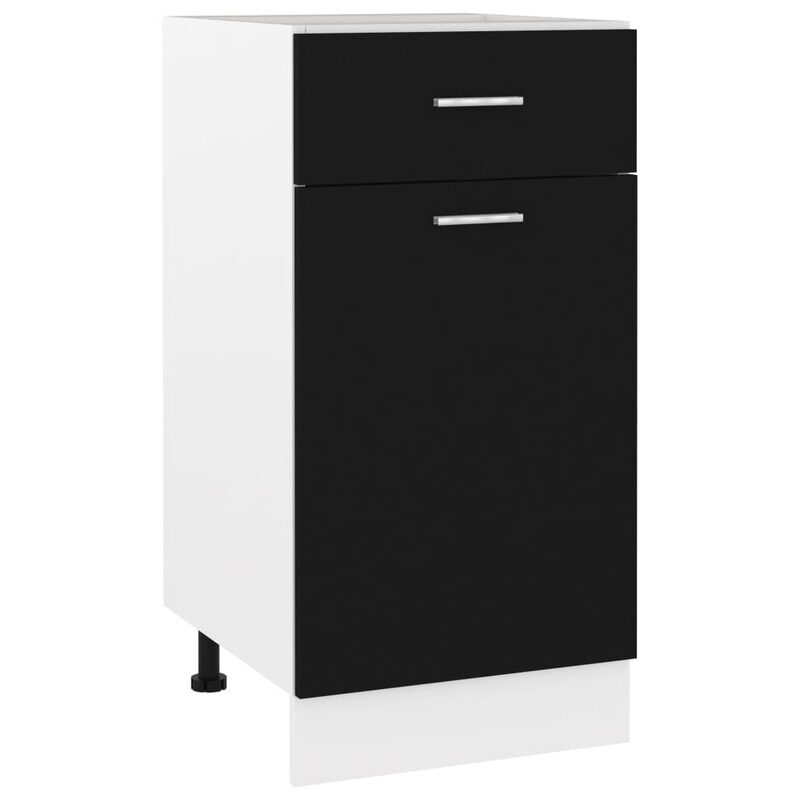 

vidaXL Drawer Bottom Cabinet Black 40x46x81.5 cm Engineered Wood