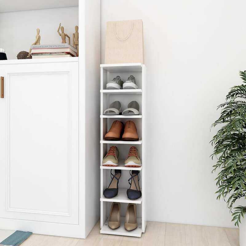 

vidaXL Shoe Cabinet White 27.5x27x102 cm Engineered Wood