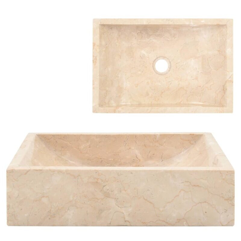 vidaXL Sink 45x30x12 cm Marble Cream