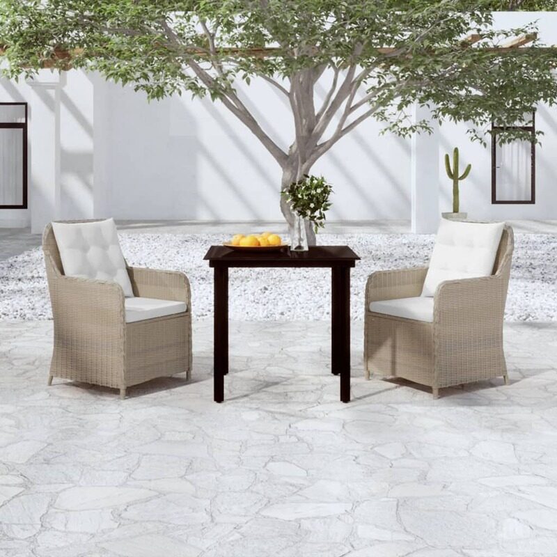 

vidaXL 3 Piece Garden Dining Set Brown