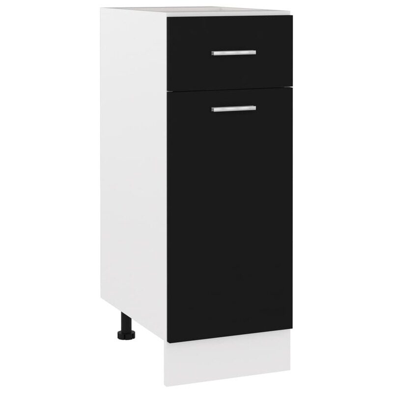 

vidaXL Drawer Bottom Cabinet Black 30x46x81.5 cm Engineered Wood