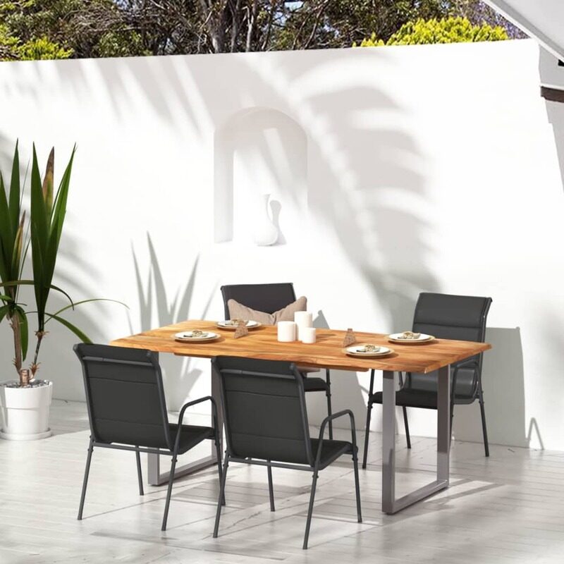 

vidaXL Garden Chairs 4 pcs Steel and Textilene Black