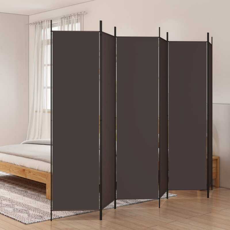 

vidaXL 6-Panel Room Divider Brown 300x200 cm Fabric
