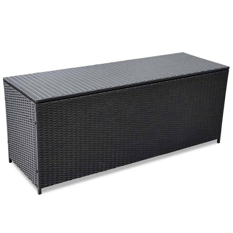 

vidaXL Garden Storage Box Black 150x50x60 cm Poly Rattan