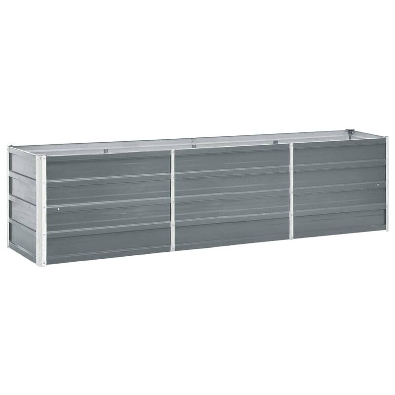 

vidaXL Garden Raised Bed Galvanised Steel 240x40x45 cm Grey