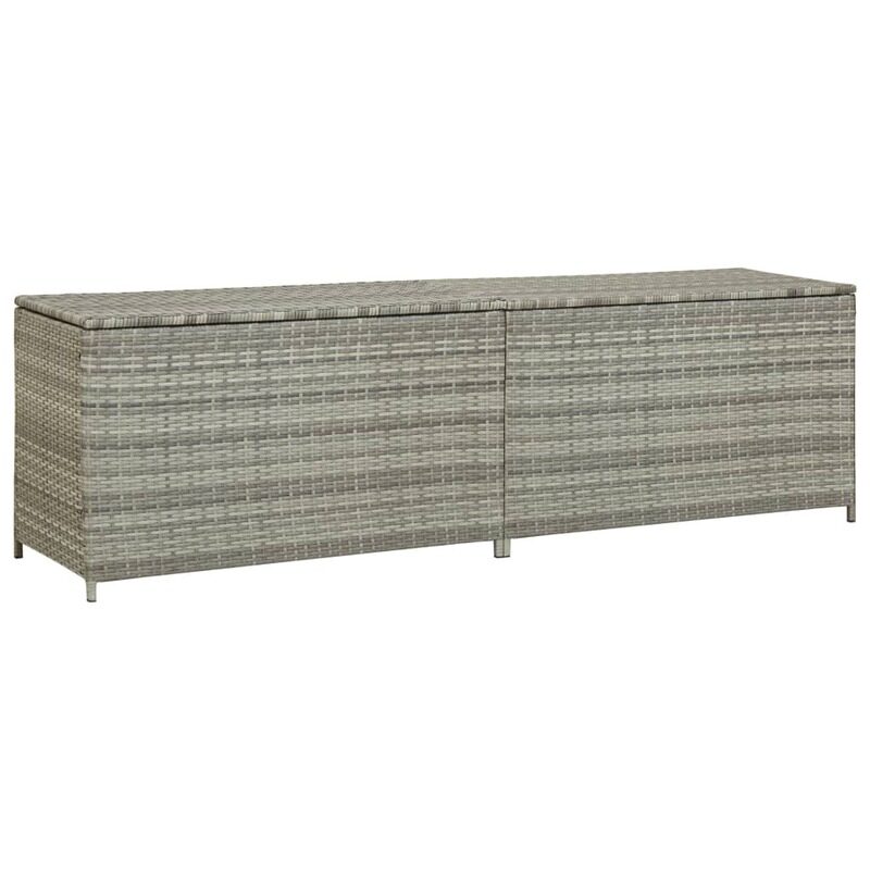 

vidaXL Garden Storage Box Poly Rattan 200x50x60 cm Grey