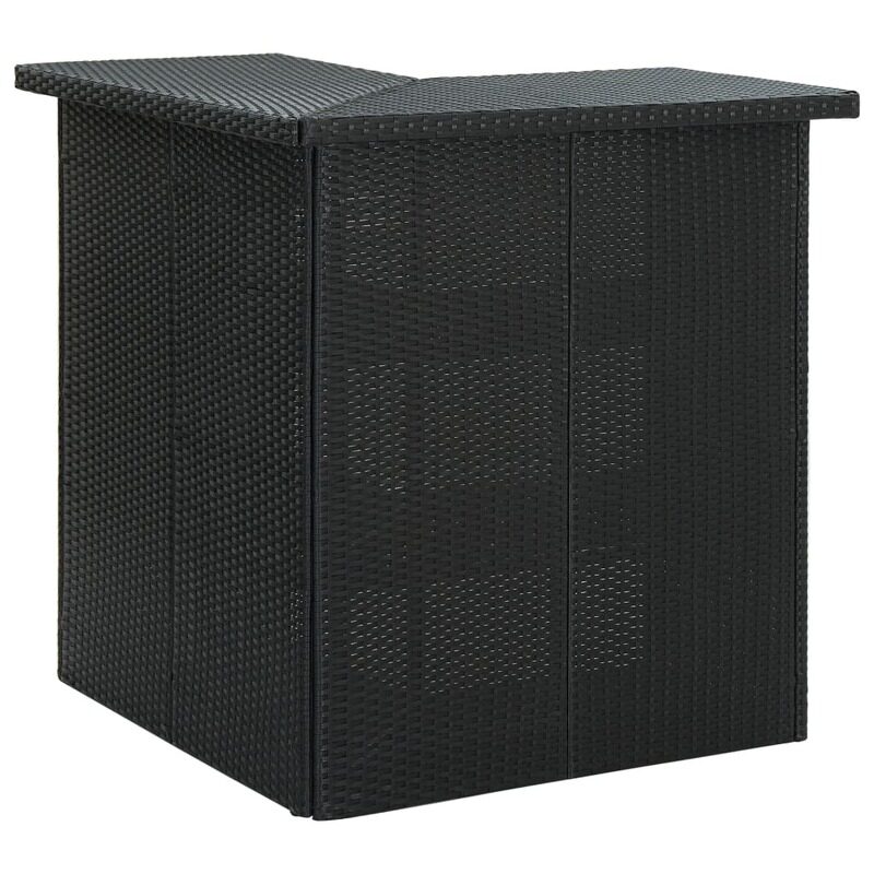 

vidaXL Corner Bar Table Black 100x50x105 cm Poly Rattan