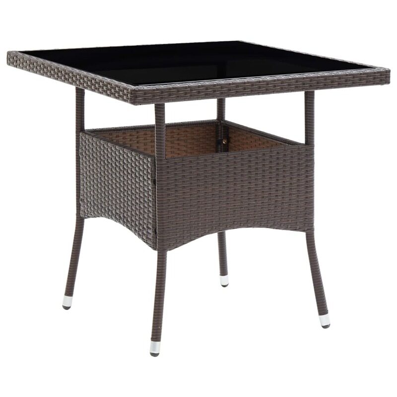 

vidaXL Garden Dining Table Brown Poly Rattan