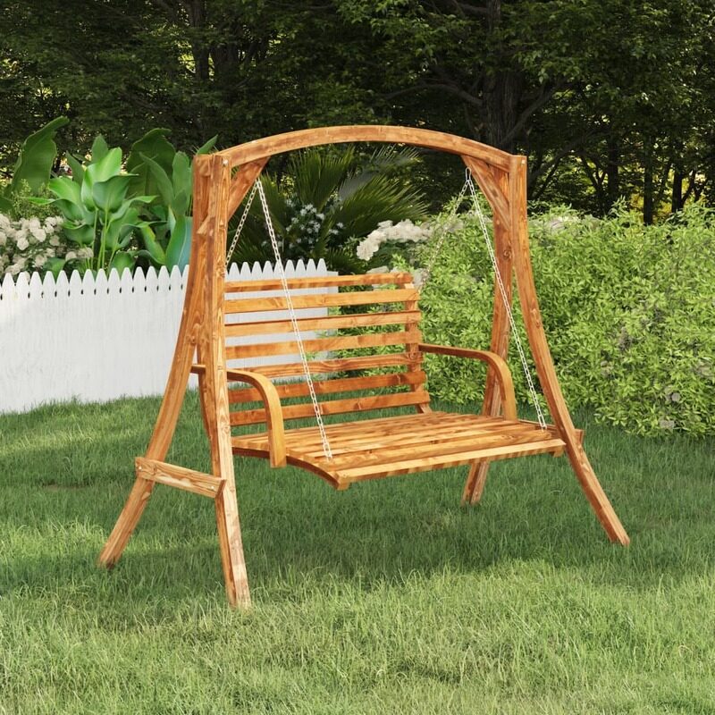 

vidaXL Swing Frame Solid Bent Wood with Teak Finish