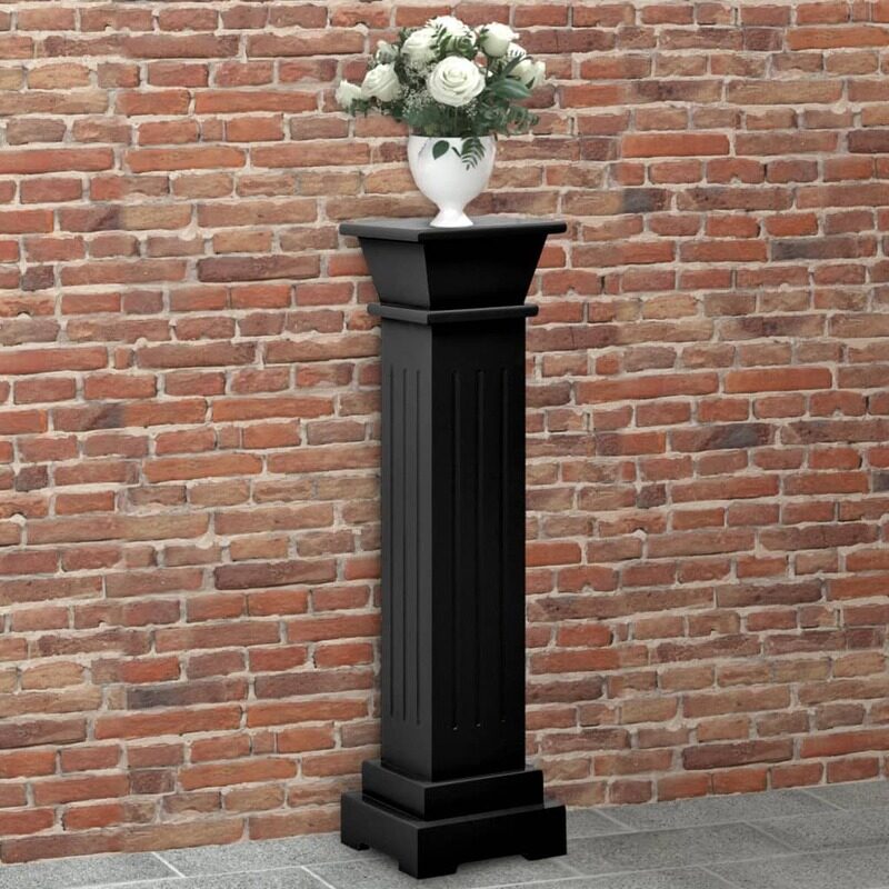 

vidaXL Classic Square Pillar Plant Stand Black 17x17x66 cm MDF