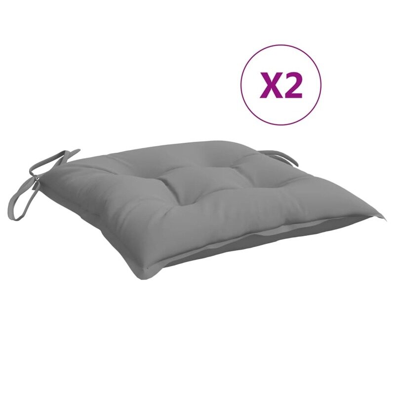 

vidaXL Chair Cushions 2 pcs Grey 40x40x7 cm Fabric