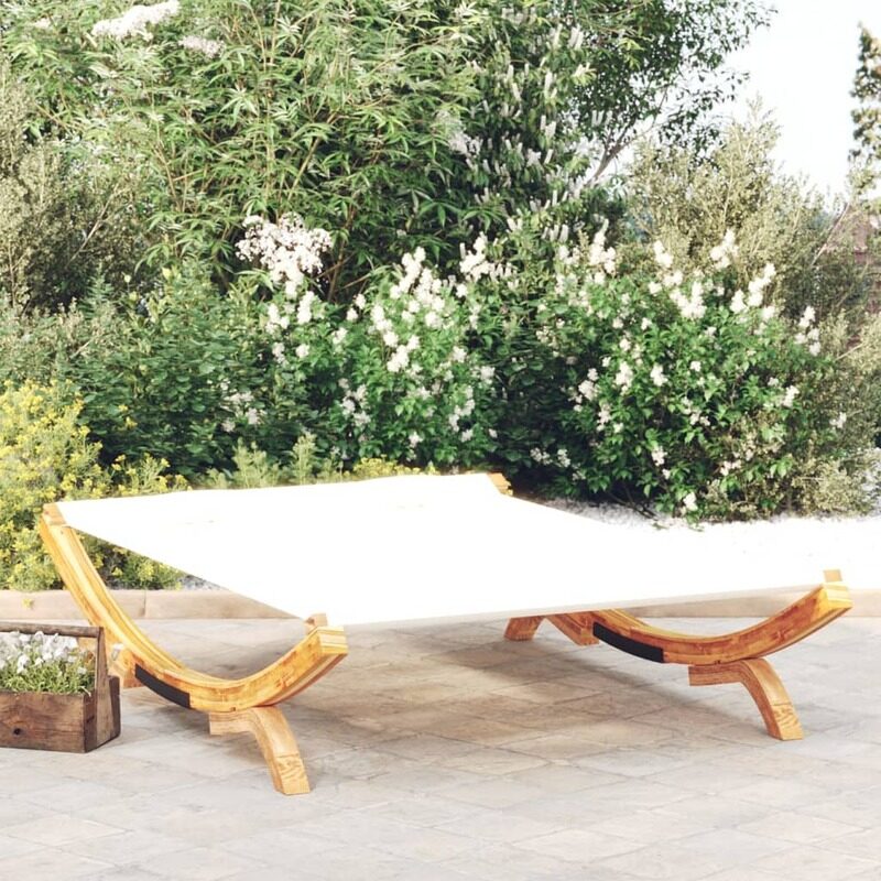 

vidaXL Outdoor Lounge Bed 165x188.5x46 cm Solid Bent Wood Cream