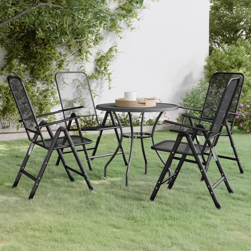 

vidaXL 5 Piece Garden Dining Set Expanded Metal Mesh Anthracite