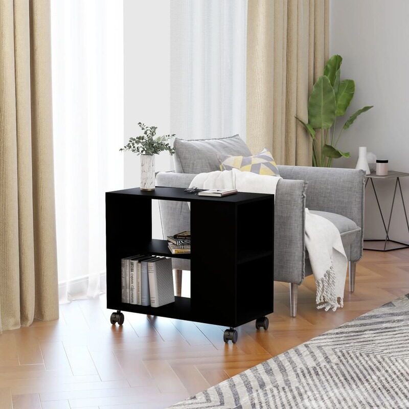

vidaXL Side Table Black 70x35x55 cm Engineered Wood