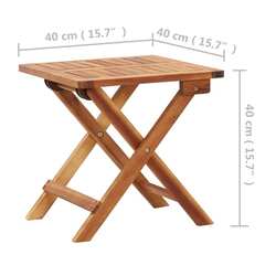 vidaXL Folding Garden Coffee Table 40x40x40 cm Solid Acacia Wood