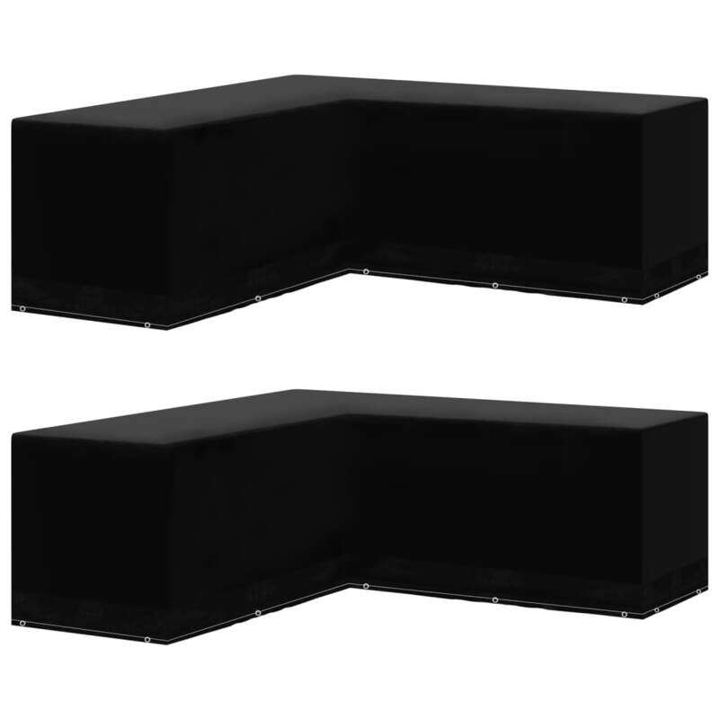 

vidaXL Garden Furniture Covers 2 pcs L-Shaped 12 Eyelets 250x250x90 cm