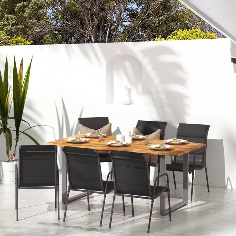 

vidaXL Garden Chairs 6 pcs Steel and Textilene Black