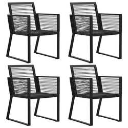 vidaXL Garden Chairs 4 pcs Rope Rattan Black
