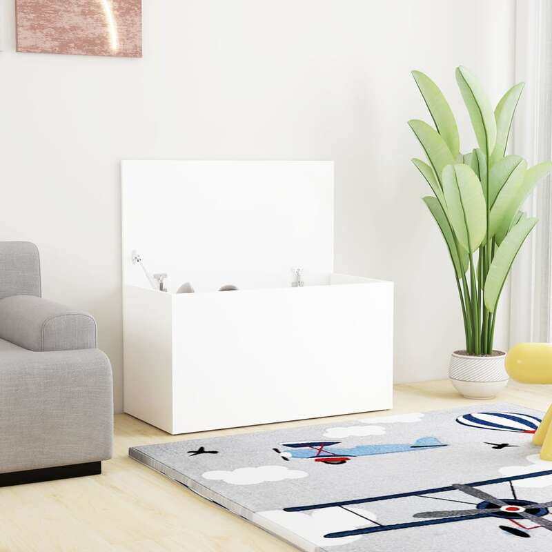 

vidaXL Storage Chest White 84x42x46 cm Engineered Wood