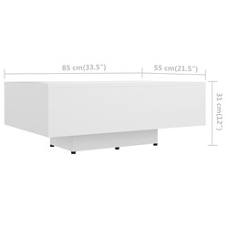 vidaXL Coffee Table White 85x55x31 cm Engineered Wood