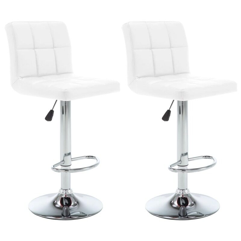 

vidaXL Bar Stools 2 pcs White Faux Leather
