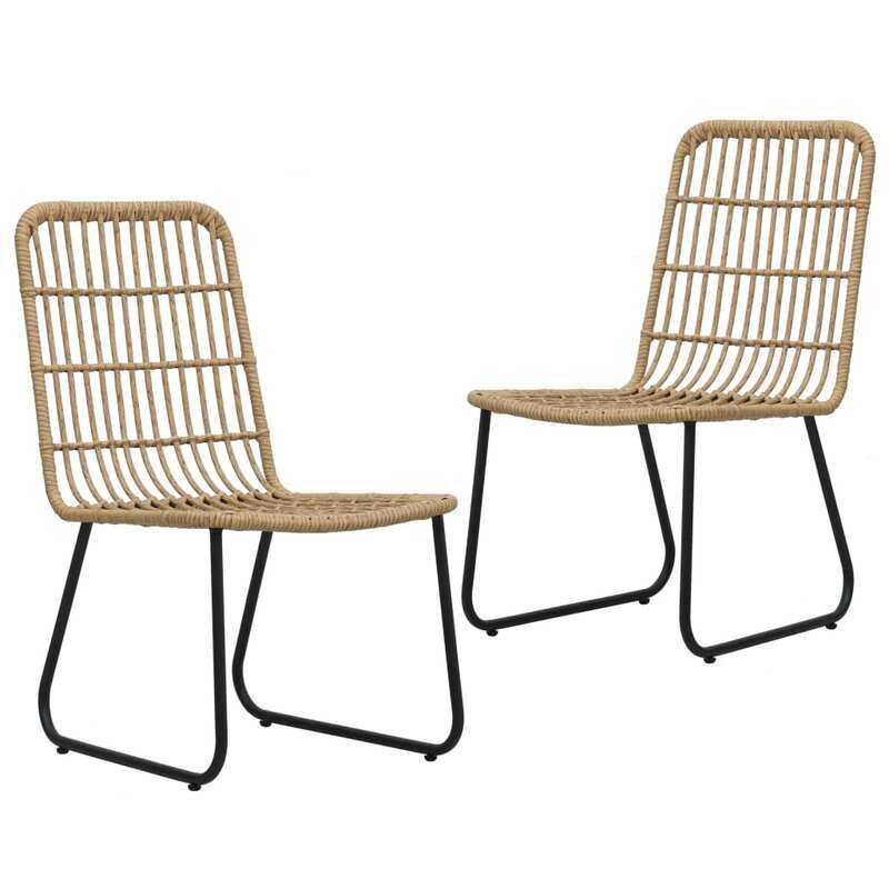 

vidaXL Garden Chairs 2 pcs Poly Rattan Oak