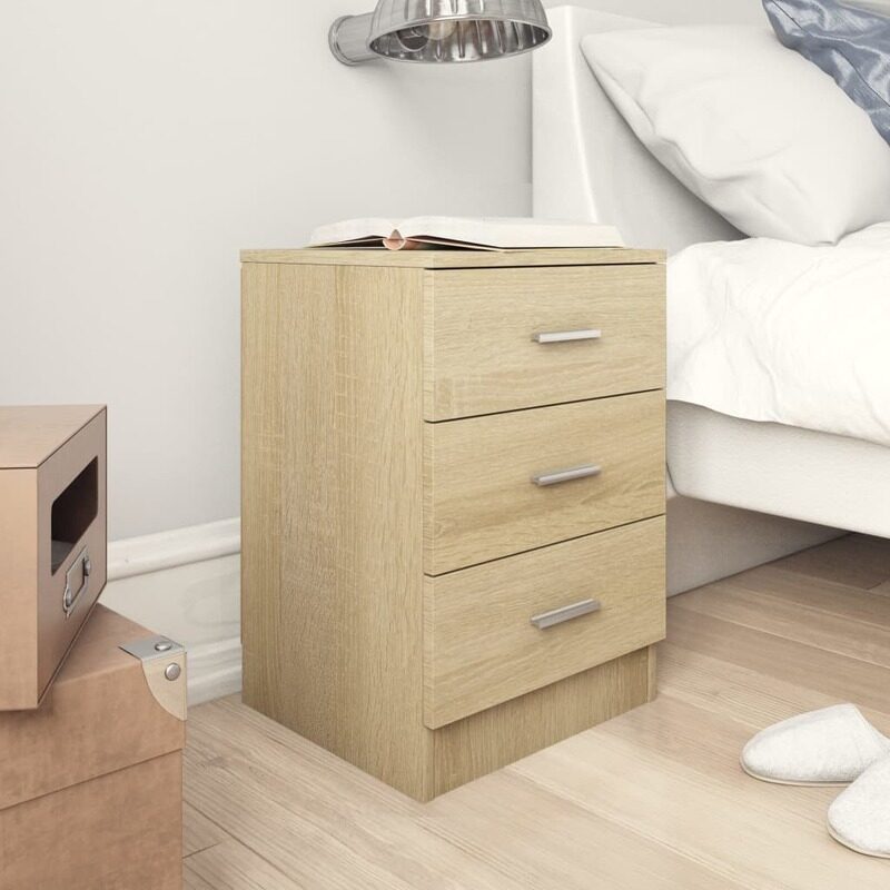 vidaXL Bedside Cabinet Sonoma Oak 38x35x56 cm Engineered Wood