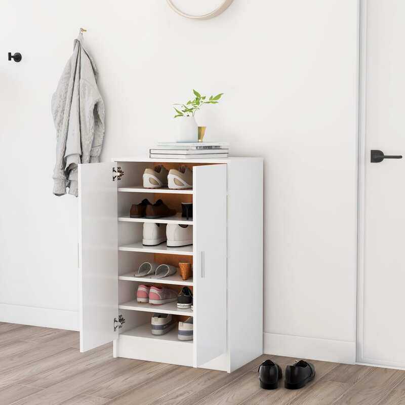 

vidaXL Shoe Cabinet White 60x35x92 cm Engineered Wood