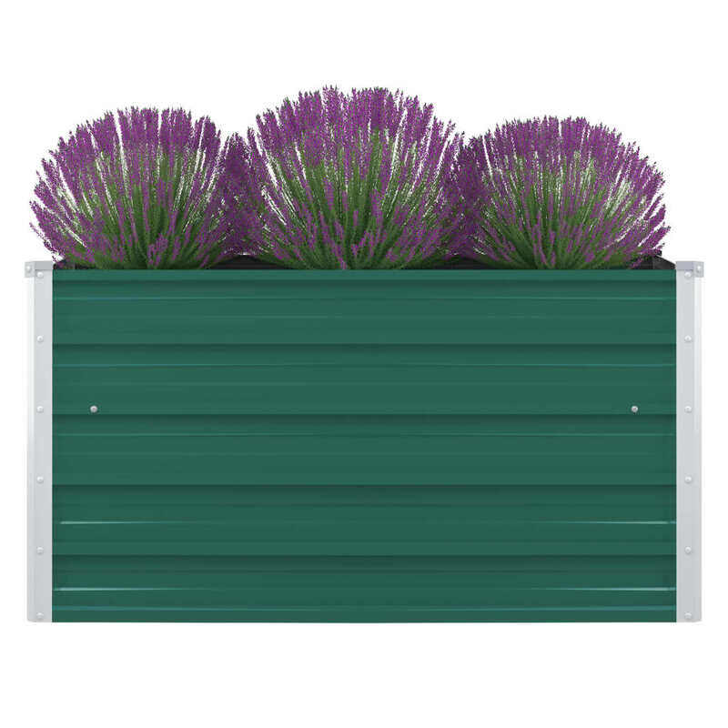 

vidaXL Raised Garden Bed 100x100x45 cm Galvanised Steel Green