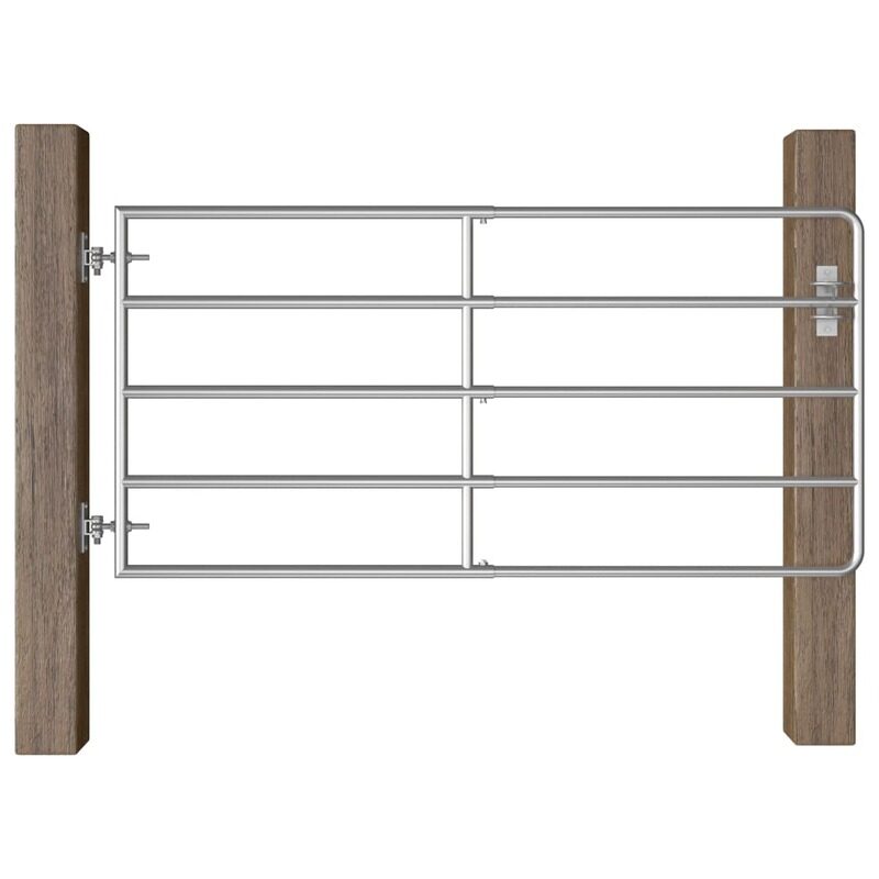 

vidaXL 5 Bar Field Gate Steel (95-170)x90 cm Silver