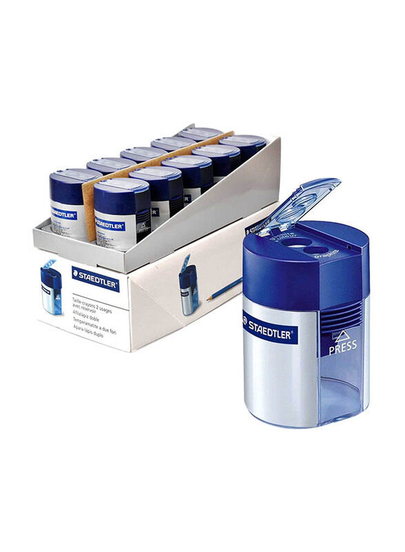 

Staedtler StaEDT Perfumeler Double-Hole Tub Sharpener, Blue/Silver