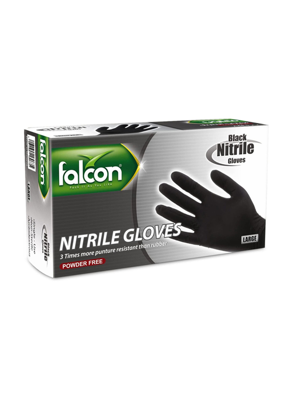 

Falcon Powder Free Nitrile Gloves, Black, Large, 3 x 100 Pieces