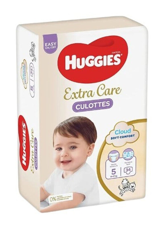 

Huggies Extra Care Culottes Diaper Pants, Size 5, 12-17 Kg, 34 Count