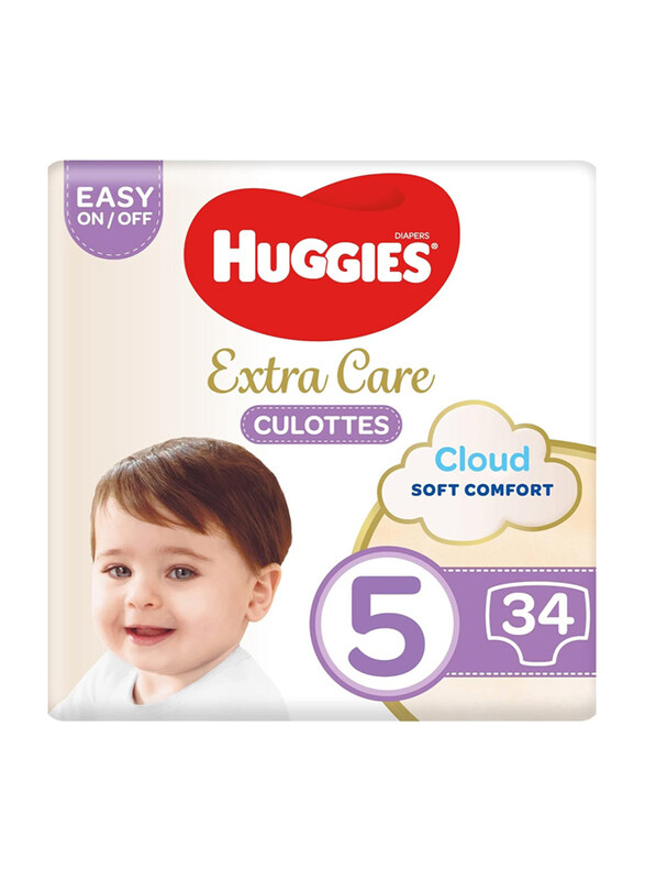 

Huggies Extra Care Culottes Diaper Pants, Size 5, 12-17 Kg, 34 Count