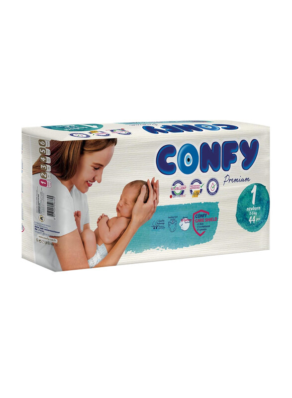 

Confy Premium Baby Diapers, Size 1, Newborn, 2-5 Kg, 44 Count