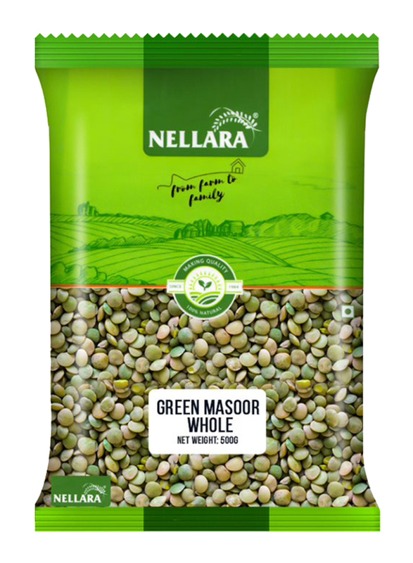 Nellara Whole Green Masoor, 500g