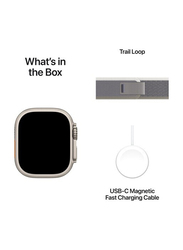 Apple Ultra 2 LTE 49mm Smartwatch, GPS + Cellular, Titanium Case with Medium/Large Green Trail Loop
