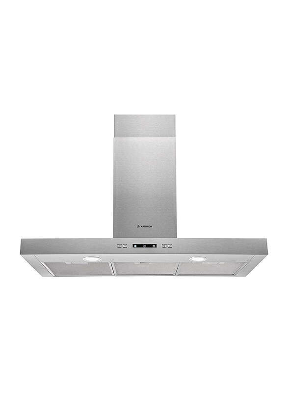 

Ariston 90cm Free Standing Wall Mounted Cooker Hood, AHBS9-3FLLX, Silver