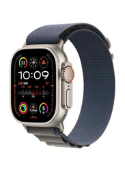 Apple Ultra 2 LTE 49mm Smartwatch, GPS + Cellular, Titanium Case with Large Blue Alpine Loop