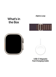 Apple Ultra 2 LTE 49mm Smartwatch, GPS + Cellular, Titanium Case with Large Indigo Alpine Loop