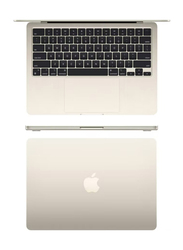 Apple MacBook Air Laptop, 13.6" Liquid Retina Display, Apple M2 Chip 8-Core CPU, 512GB SSD, 8GB RAM, Intel UHD 10-Core Graphics, EN/AR-KB, macOS, MLY23AB/A, Starlight, Middle East Version