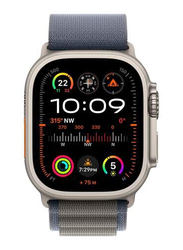 Apple Ultra 2 LTE 49mm Smartwatch, GPS + Cellular, Titanium Case with Small Blue Alpine Loop