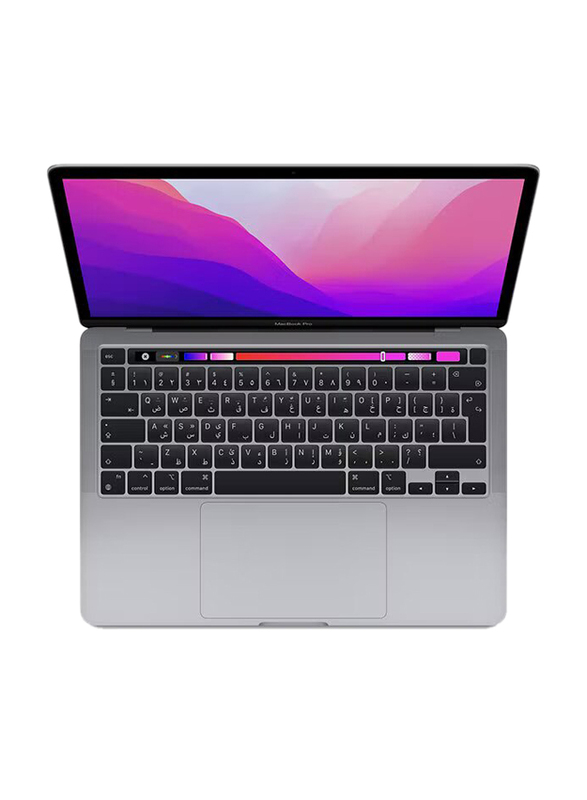 Apple MacBook Pro Laptop, 13" Display, Apple M2 Chip 8-Core CPU, 256GB SSD, 8GB RAM, 10-Core GPU, Integrated Graphics, EN-AR KB, MacOS, MNEH3AB/A, Space Grey, Middle East Version