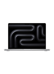 Apple MacBook Pro Laptop, 14" Liquid Retina XDR Display, Apple M3 Processor, 1TB SSD, 18GB RAM, Apple 10 Core GPU Graphics, AR-KB, macOS, MRX73AB, Silver