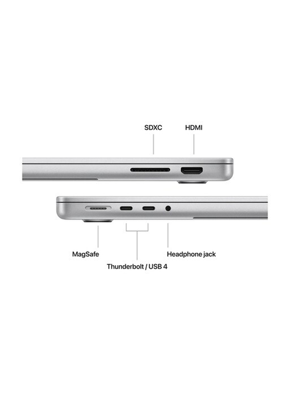 Apple MacBook Pro Laptop, 14" Liquid Retina XDR Display, Apple M3 Processor, 1TB SSD, 36GB RAM, Apple 10 Core GPU Graphics, EN-KB, macOS, MRX83, Silver